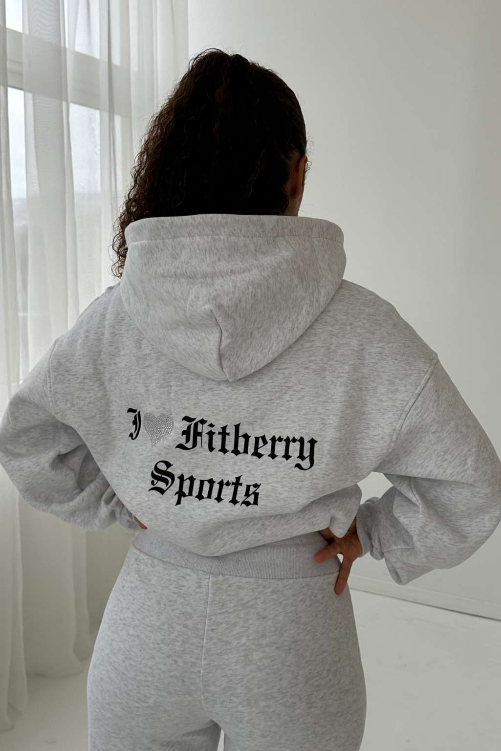 I ♥ FITBERRY OVERSIZED ZIP HOODIE