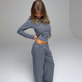 PRE-ORDER PALMER SOFT STRIPE WIDE LEG PANTS