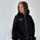 I ♥ FITBERRY OVERSIZED ZIP HOODIE