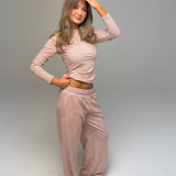 PRE-ORDER PALMER SOFT STRIPE WIDE LEG PANTS
