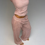 PRE-ORDER PALMER SOFT STRIPE WIDE LEG PANTS